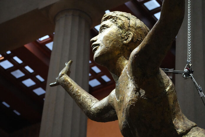 Detail of Alan LeQuire's Wilma Rudolph (Soaring Olympians). (D.C. Thomas_Clarksville Living Magazine)