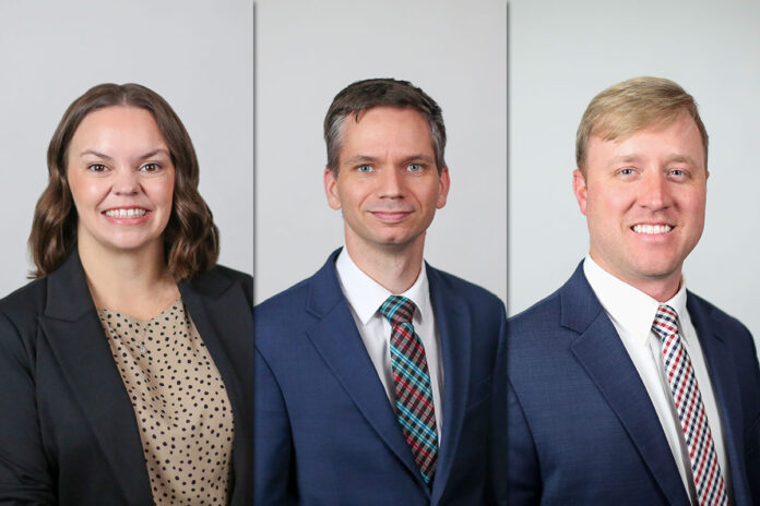 (L to R) Amanda Woodard, Chris Bergeron and Grant Epperson