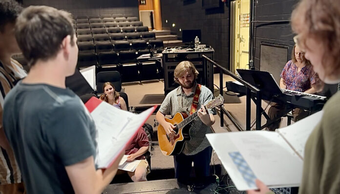 The Austin Peay State University Department of Theatre & Dance rehearses “A Brief* History* of Manmade* Spacefaring* Objects* (*Mostly).” APSU alum J.J. Gibson wrote the book, music, and lyrics for the production and will feature as a guest artist. (Contributed photo)