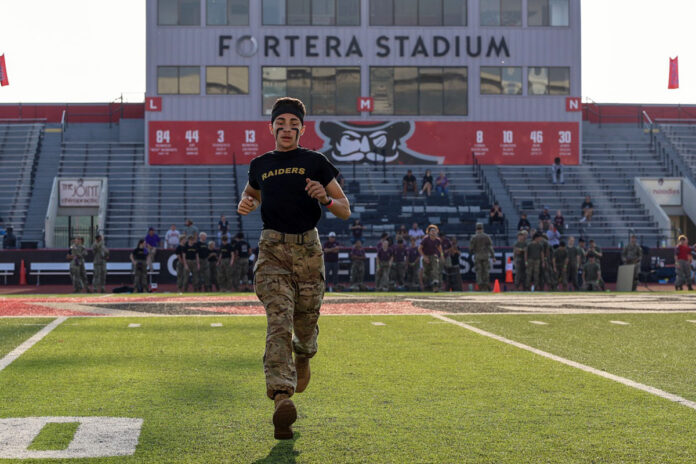 Junior Cadet Santi Tedder from Clarksville High School, participates in “Decipher the Code” challenge at Fortera Stadium. (APSU)
