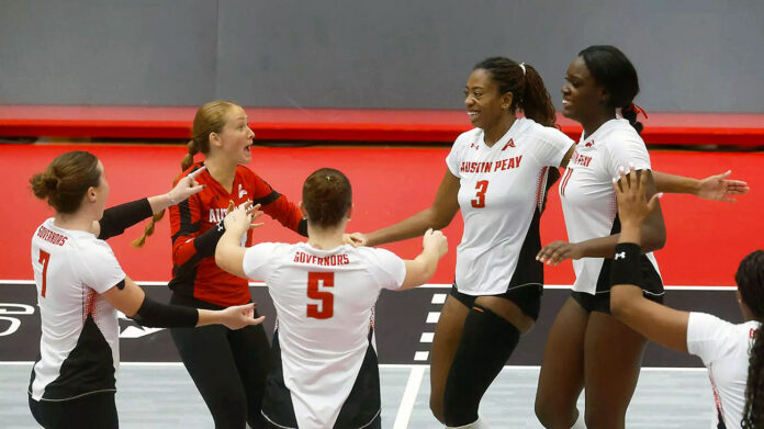 Head Coach Evan Amstutz Secures First ASUN Victory as Austin Peay State University Volleyball Defeats Stetson. (Robert Smith, APSU Sports Information)