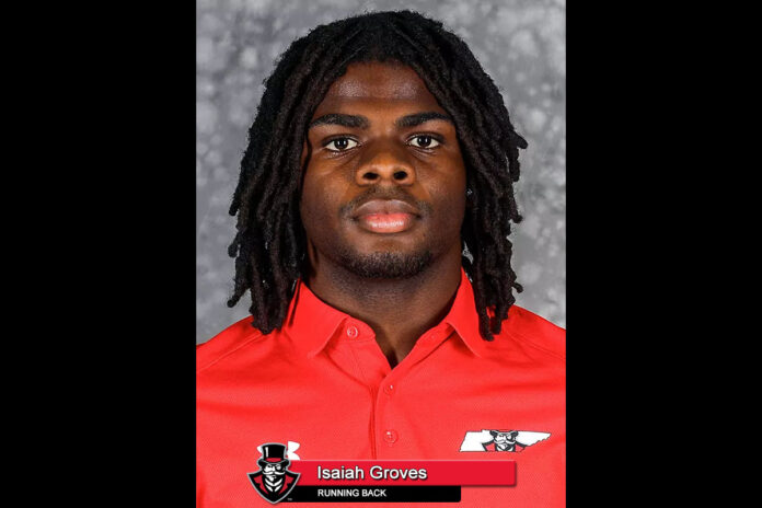2025 APSU Football - Isaiah Groves. (Robert Smith, APSU Sports Information)