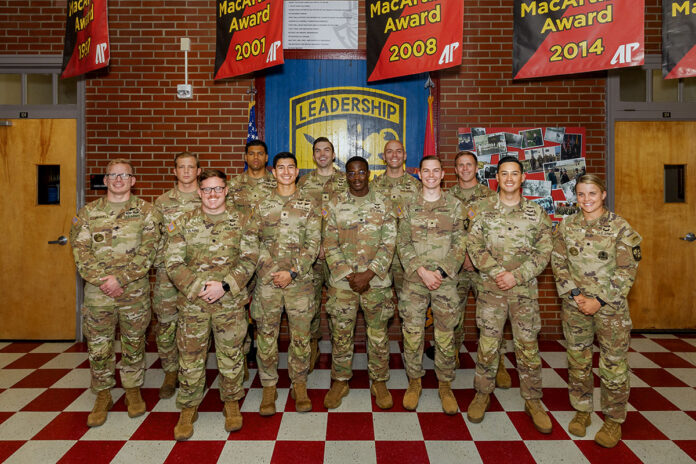 Distinguished Military Graduates from Austin Peay State University’s ROTC program, which has been awarded the prestigious General Douglas MacArthur Award eight times. (Sean McCully, APSU) Distinguished Military Graduates from Austin Peay State University’s ROTC program, which has been awarded the prestigious General Douglas MacArthur Award eight times. (Sean McCully, APSU)