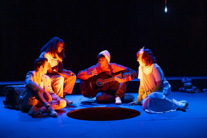 The cast of “A Brief* History* of Manmade* Spacefaring* Objects* (*Mostly)” rehearses for “APSU’s New Musicals Project,” which also featured “Slotherhouse: The Musical.” (Sean McCully, APSU)