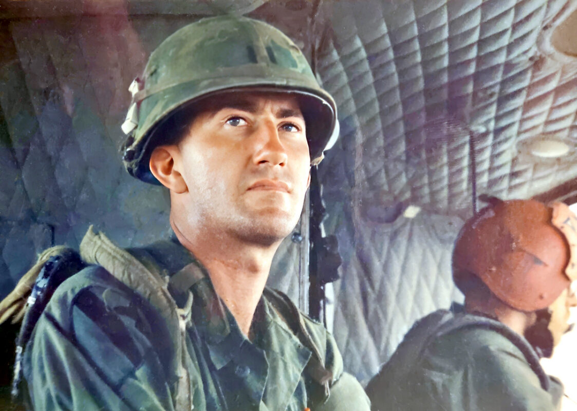 Captain Mauldin before a night ambush mission