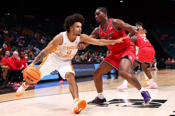 Ja'Kobi Gillespie Drops 32 as Tennessee Men's Basketball Dominates Rutgers in Las Vegas. (UT Athletics)