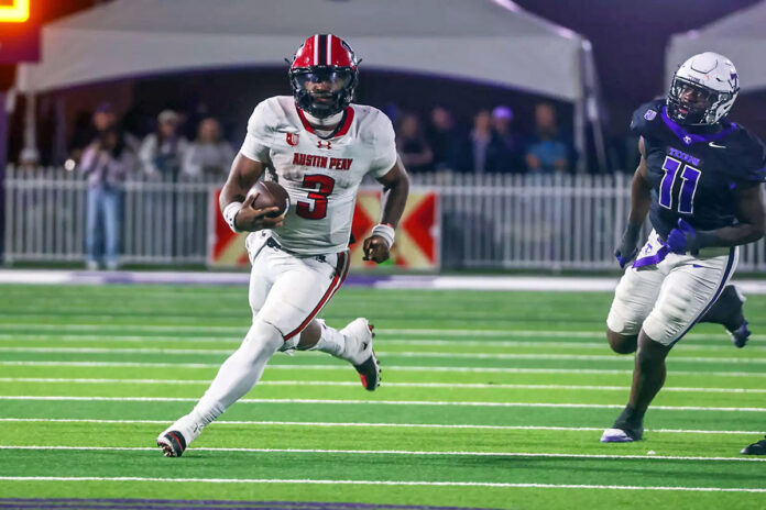 Austin Peay State University Football Falls 45-44 in OT to Tarleton State Despite Chris Parson’s Historic Offensive Output. (Knox Rives, APSU Sports Information)