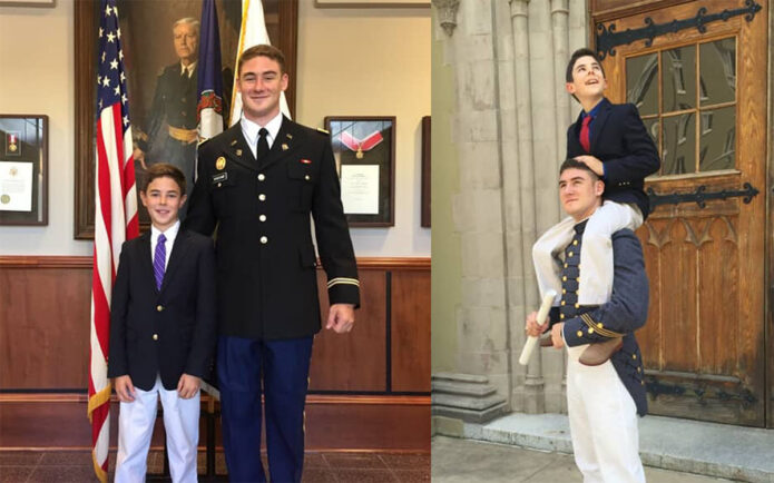 A young Ben with his brother, James, whose military journey and passion for fitness helped inspire Ben’s own path at Austin Peay State University. (Contributed photo)