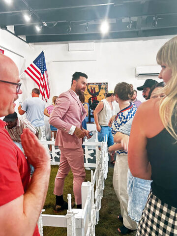 Luke Warren after his Artist Talk at the Lorenzo Swinton Gallery in July, 2025. (D.C. Thomas, Clarksville Living Magazine)