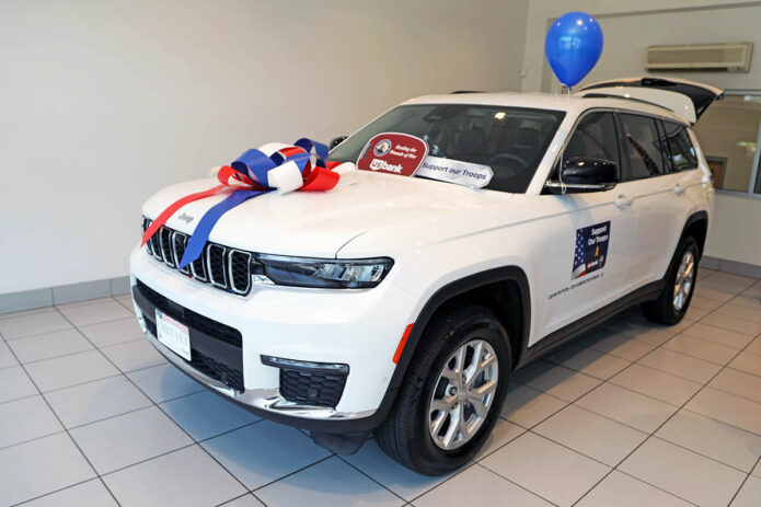 Serra Chevrolet partnered with U.S. Bank and Freedom Alliance to present this vehicle to Sgt. John Moore. (Tony Centonze, Clarksville Living Magazine)