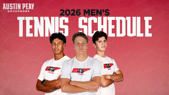 2026 Austin Peay State University Men's Tennis Schedule. (APSU Sports Information)