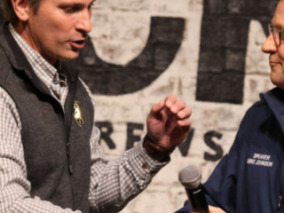 Matt Van Epps welcomed to the stage by Speaker of the House Mike Johnson Matt Van Epps welcomed to the stage by Speaker of the House Mike Johnson