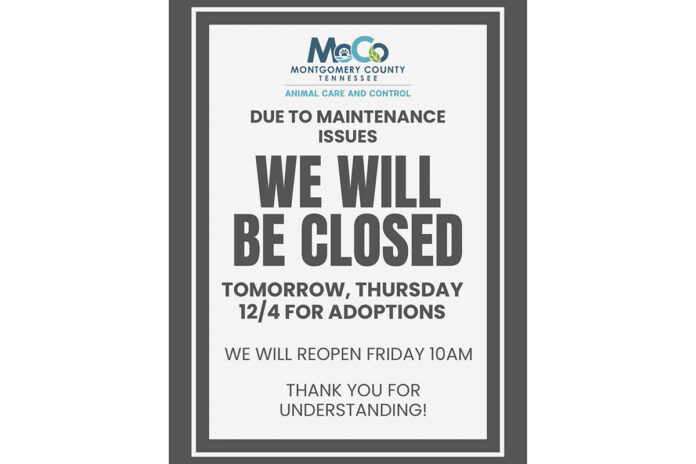 Montgomery County Animal Care & Control to be closed Thursday