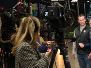 TN District 7 Congressional candidate Matt Van Epps and Speaker of the House Mike Johnson answering questions during a press gaggle in Clarksville TN District 7 Congressional candidate Matt Van Epps and Speaker of the House Mike Johnson answering questions during a press gaggle in Clarksville