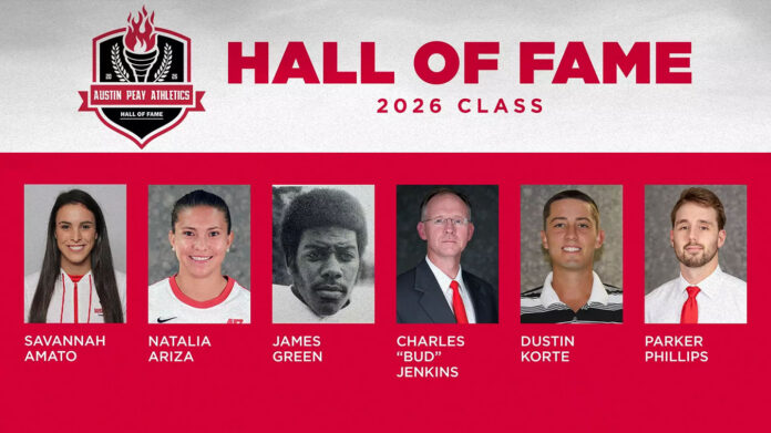 Austin Peay State University to Induct Six Into Athletics Hall of Fame in February 2026. (APSU Sports Information)