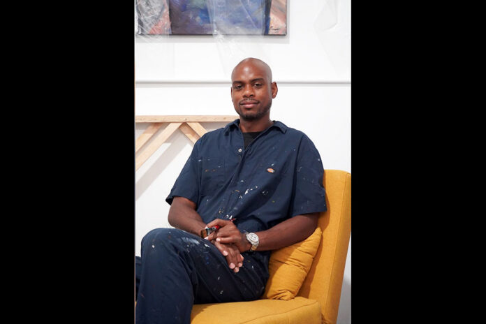 Omari Booker, a Nashville-based visual artist who primarily works with oil paintings but also incorporates mixed media into his creative practice. (Contributed photo)