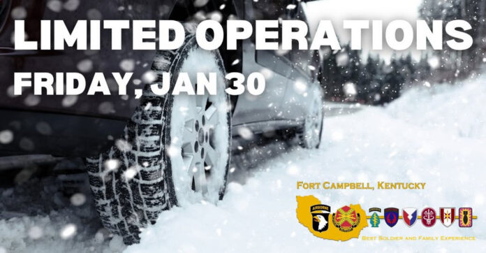 Fort Campbell Announces Limited Operations January 30th
