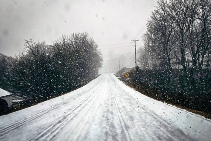 Snow on Montgomery County highway