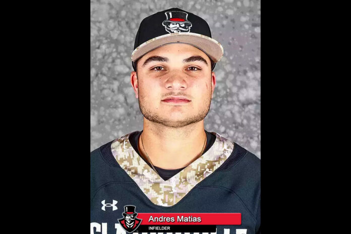 2025-26 APSU Baseball's Andres Matias. (APSU Sports Information)
