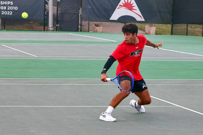 Austin Peay State University Men's Tennis Drops Road Match to Middle Tennessee at Granville Bouldin Tennis Center. (Madison Harrigan, APSU Sports Information)