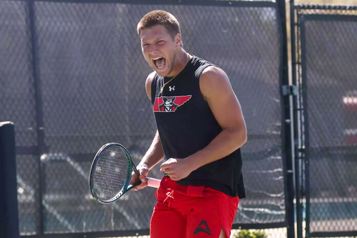 Austin Peay State University Men’s Tennis Claims 4-3 Thriller Against Indiana University–Indianapolis at Home. (Madison Harrigan, APSU Sports Information)