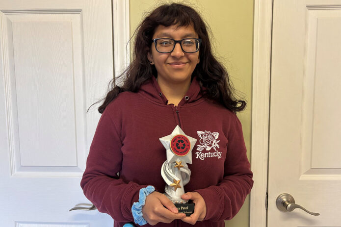 Priya Patel receives the Most Committed Volunteer award from the Office of Community Engagement and Sustainability for her work with the Austin Peay State University. (Contributed photo)