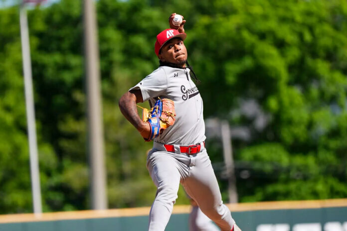 DJ Merriweather Dominates with Career-High Outing as Austin Peay State University Salvages Series vs. Lipscomb. (Nic Hotop, APSU Sports Information)