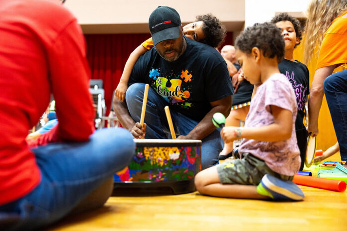 Families participate in a Spectrum Families of Clarksville Music Therapy Day in 2023 at Austin Peay State University. (Sean McCully, APSU)