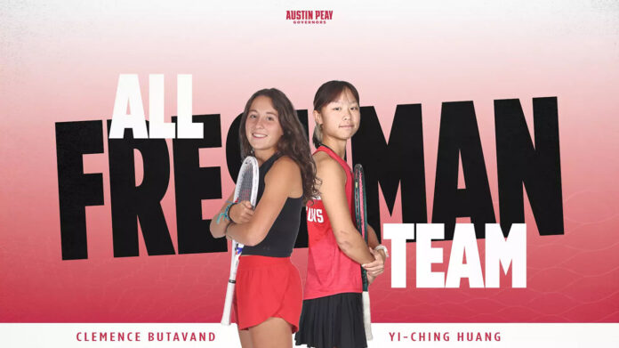 Yi-Chine Guan, Clemence Butavand Lead Austin Peay State University Women’s Tennis to Seven ASUN Postseason Awards. (APSU Sports Information)