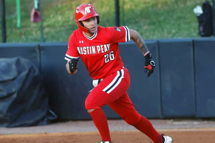 Austin Peay State University Baseball Unable to Rally in 5-2 Loss to Eastern Kentucky in Clarksville. (Robert Smith, APSU Sports Information)