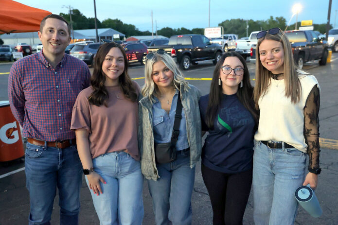 The First Federal Bank team enjoyed the festivities during the Dwayne Byard Memorial BBQ Cook-Off kickoff party at Hilltop Supermarket. (Mark Haynes, Clarksville Online)