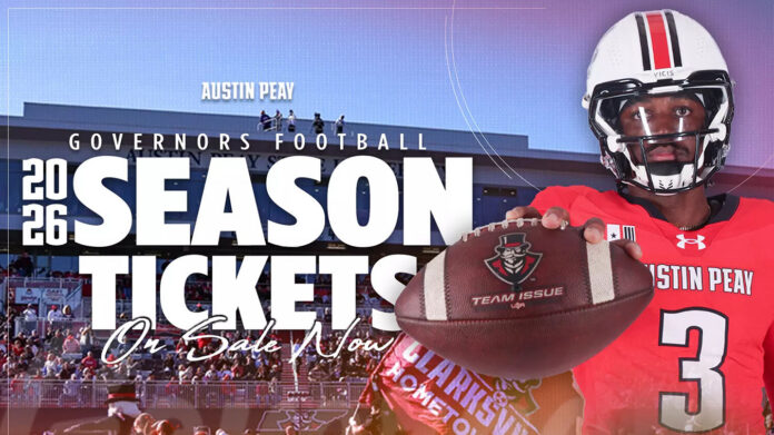 Austin Peay Football 2026 Season Tickets. (APSU Sports Information)