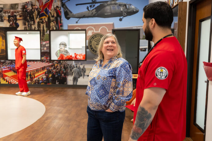 Ruth Trotter, AMEDD clinical coordinator for the Austin Peay State University School of Nursing, helps students navigate the administrative and military requirements behind the scenes—guiding them through complex processes and earning their appreciation along the way. (Sean McCully, APSU)