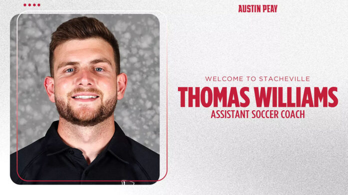Thomas Williams Joins Austin Peay State University Soccer as Goalkeeper Coach Under Kim McGowan. (APSU Sports Information)