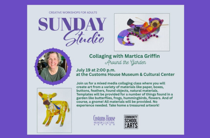 Sunday Studio - Collaging with Martica Griffin – Around the Garden at the Customs House Museum