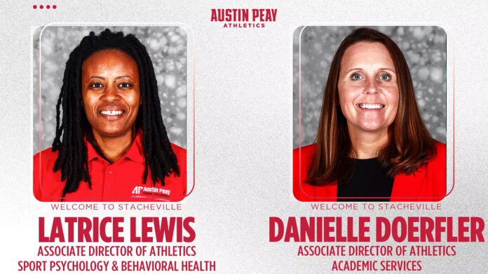 Austin Peay State University Welcomes Danielle Doerfler and Latrice Lewis to Support Governor Student-Athletes. (APSU Sports Information)