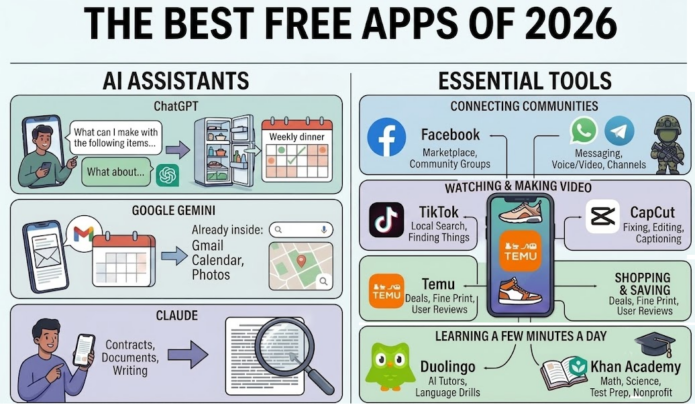 Best Free apps of 2026 Infographic