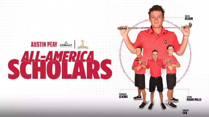 Four Austin Peay State University Men's Golfers Earn GCAA Cobalt All-America Scholar Honors. (APSU Sports Information)
