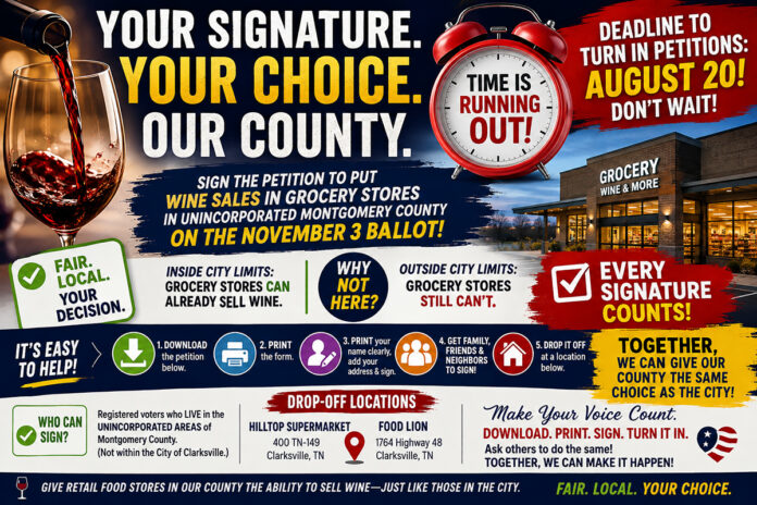 Time Running Short to Get Montgomery County Wine Sales Question on November Ballot