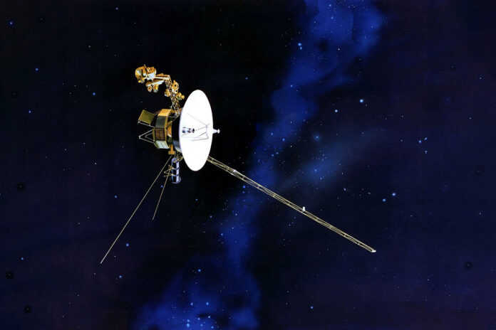 NASA’s Voyager 2 spacecraft, depicted in this artist’s concept, has enough power to continue operating three science instruments in interstellar space longer than anticipated thanks to some clever engineering by the mission team. (NASA/JPL-Caltech)