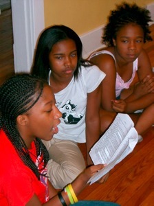 A participant reading a part A participant reading a part