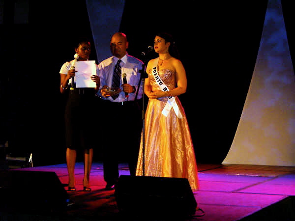 Miss Puerto Rico, Charytin Camacho, during question and answer session Miss Puerto Rico, Charytin Camacho, during question and answer session