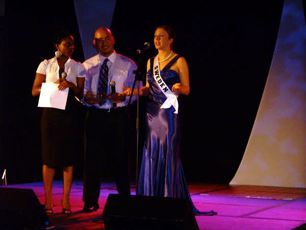 Miss Sweden during question and answer Miss Sweden during question and answer