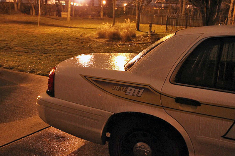 Clarksville Police Patrol car covered with ice in the early morning. (Photo by CPD Jim Knoll) Clarksville Police Patrol car covered with ice in the early morning. (Photo by CPD Jim Knoll)