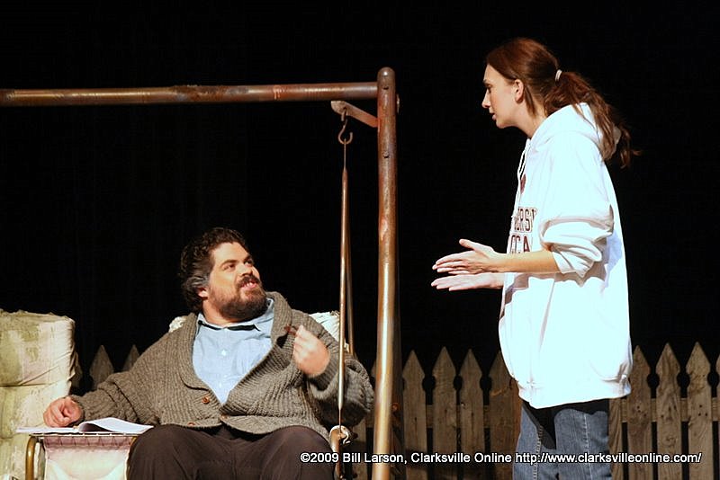 Catherine talking with her father Robert during a flashback Catherine talking with her father Robert during a flashback