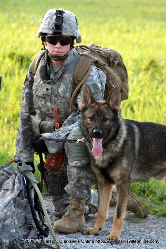 One of the canine units and the handler SPC Cutshall One of the canine units and the handler SPC Cutshall