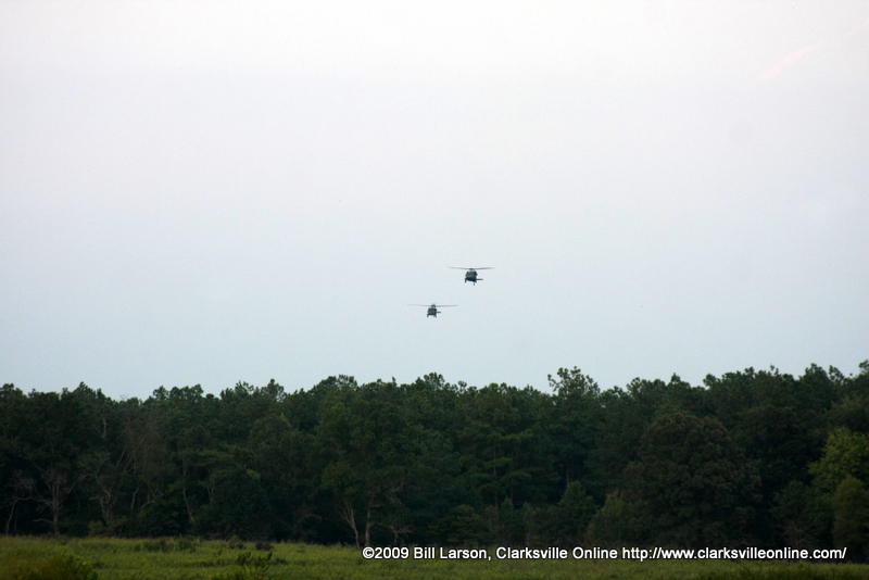 The transport helicopters heading into the Pickup Zone The transport helicopters heading into the Pickup Zone