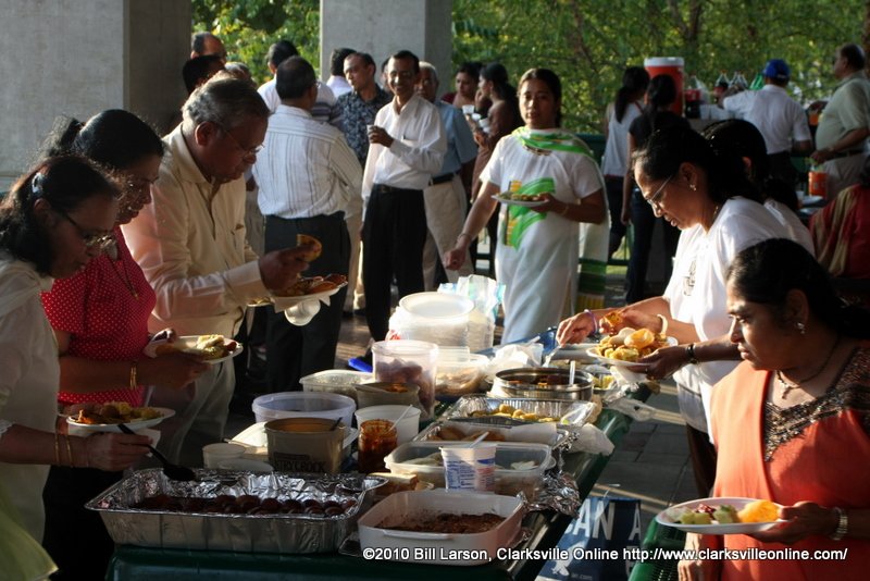 A pot luck dinner featuring home cooked Indian Cuisine followed the ceremony A pot luck dinner featuring home cooked Indian Cuisine followed the ceremony