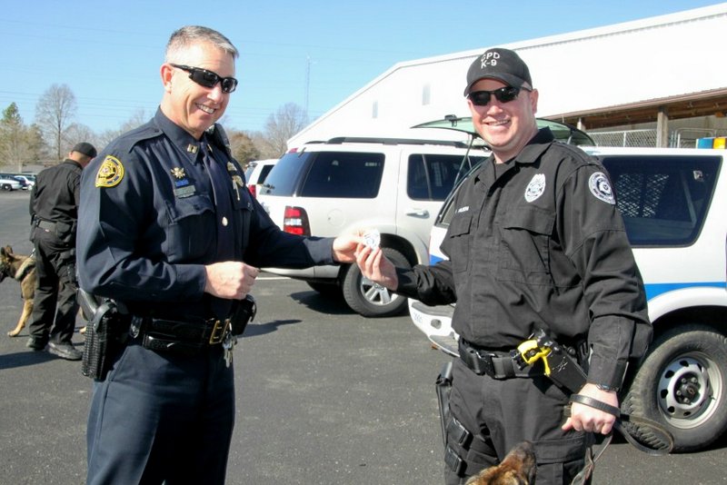 Clarksville Police Department's Newest K-9s Receive Their Badges (Photo by CPD-Jim Knoll) Clarksville Police Department's Newest K-9s Receive Their Badges (Photo by CPD-Jim Knoll)
