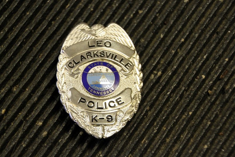 Clarksville Police Department K-9 Leo's badge. (Photo by CPD-Jim Knoll) Clarksville Police Department K-9 Leo's badge. (Photo by CPD-Jim Knoll)